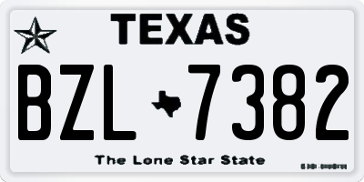 TX license plate BZL7382