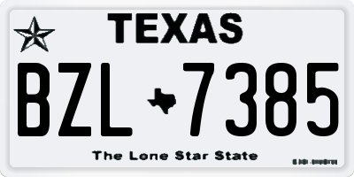 TX license plate BZL7385