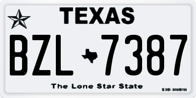 TX license plate BZL7387