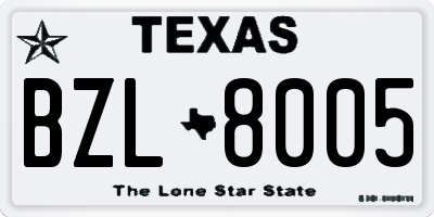 TX license plate BZL8005
