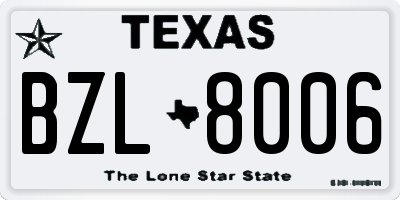 TX license plate BZL8006