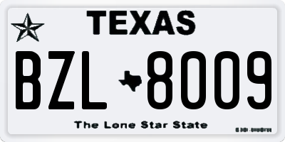 TX license plate BZL8009