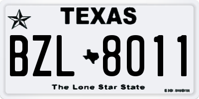 TX license plate BZL8011