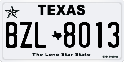 TX license plate BZL8013