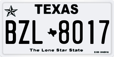 TX license plate BZL8017