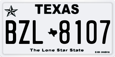 TX license plate BZL8107