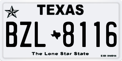 TX license plate BZL8116