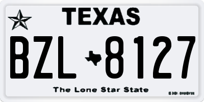 TX license plate BZL8127