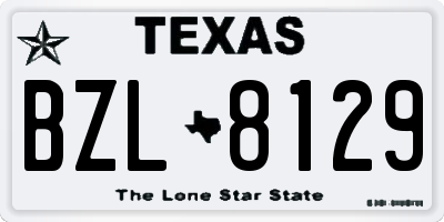 TX license plate BZL8129