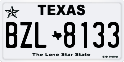 TX license plate BZL8133