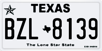 TX license plate BZL8139