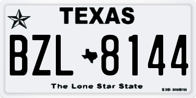 TX license plate BZL8144