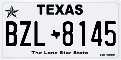 TX license plate BZL8145
