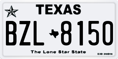 TX license plate BZL8150