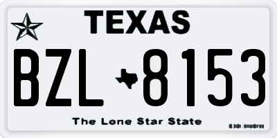TX license plate BZL8153
