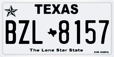 TX license plate BZL8157
