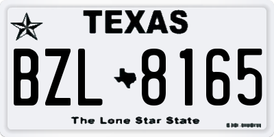 TX license plate BZL8165