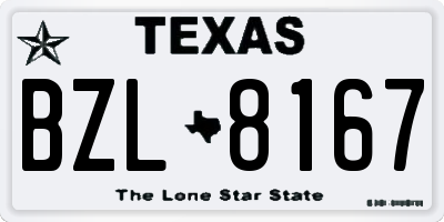 TX license plate BZL8167