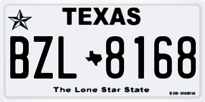 TX license plate BZL8168