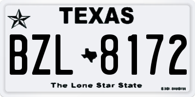 TX license plate BZL8172