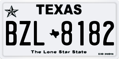 TX license plate BZL8182