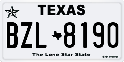 TX license plate BZL8190