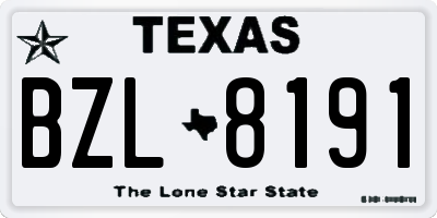 TX license plate BZL8191