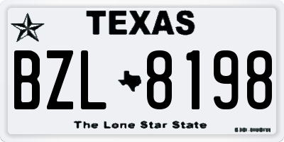 TX license plate BZL8198