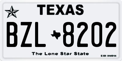 TX license plate BZL8202