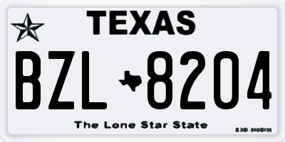 TX license plate BZL8204