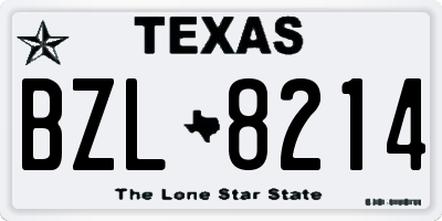 TX license plate BZL8214