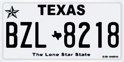 TX license plate BZL8218