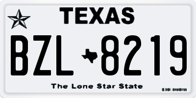 TX license plate BZL8219