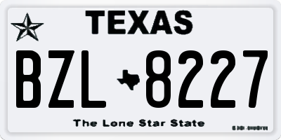 TX license plate BZL8227