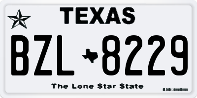 TX license plate BZL8229