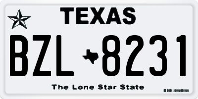 TX license plate BZL8231