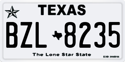 TX license plate BZL8235