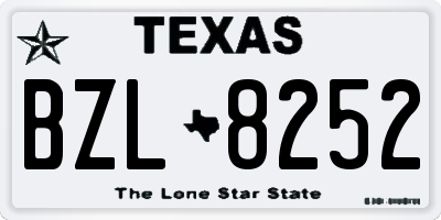 TX license plate BZL8252