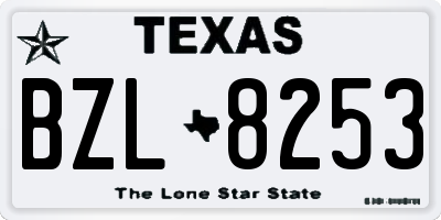 TX license plate BZL8253