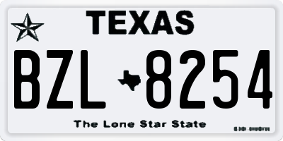 TX license plate BZL8254