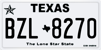 TX license plate BZL8270