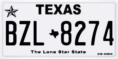 TX license plate BZL8274