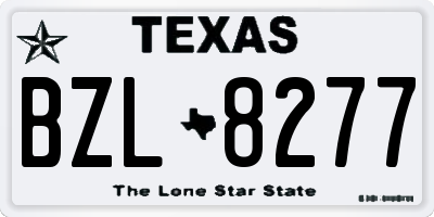 TX license plate BZL8277