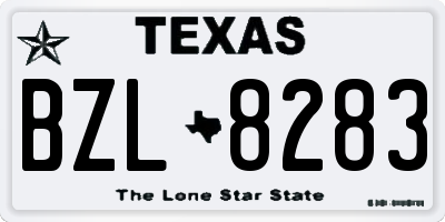 TX license plate BZL8283