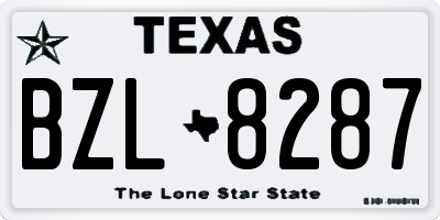 TX license plate BZL8287