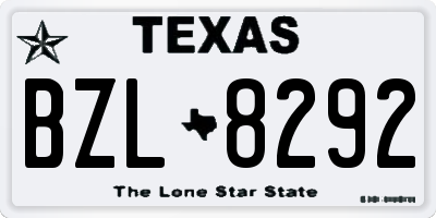 TX license plate BZL8292