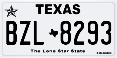 TX license plate BZL8293