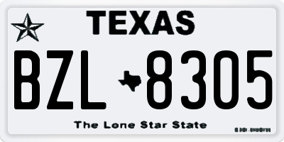 TX license plate BZL8305