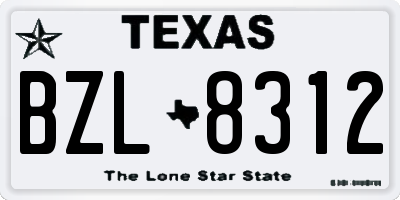 TX license plate BZL8312
