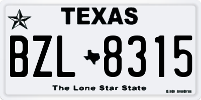 TX license plate BZL8315